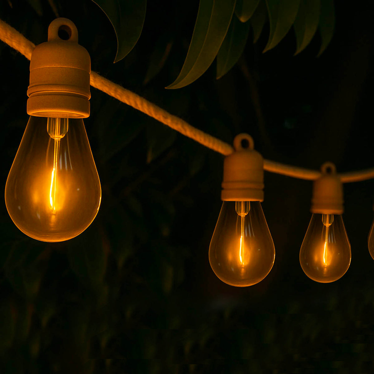 Guirlande lumineuse solaire corde 10 ampoules transparentes LED blanc chaud FANTASY CORD SOLAR 8m