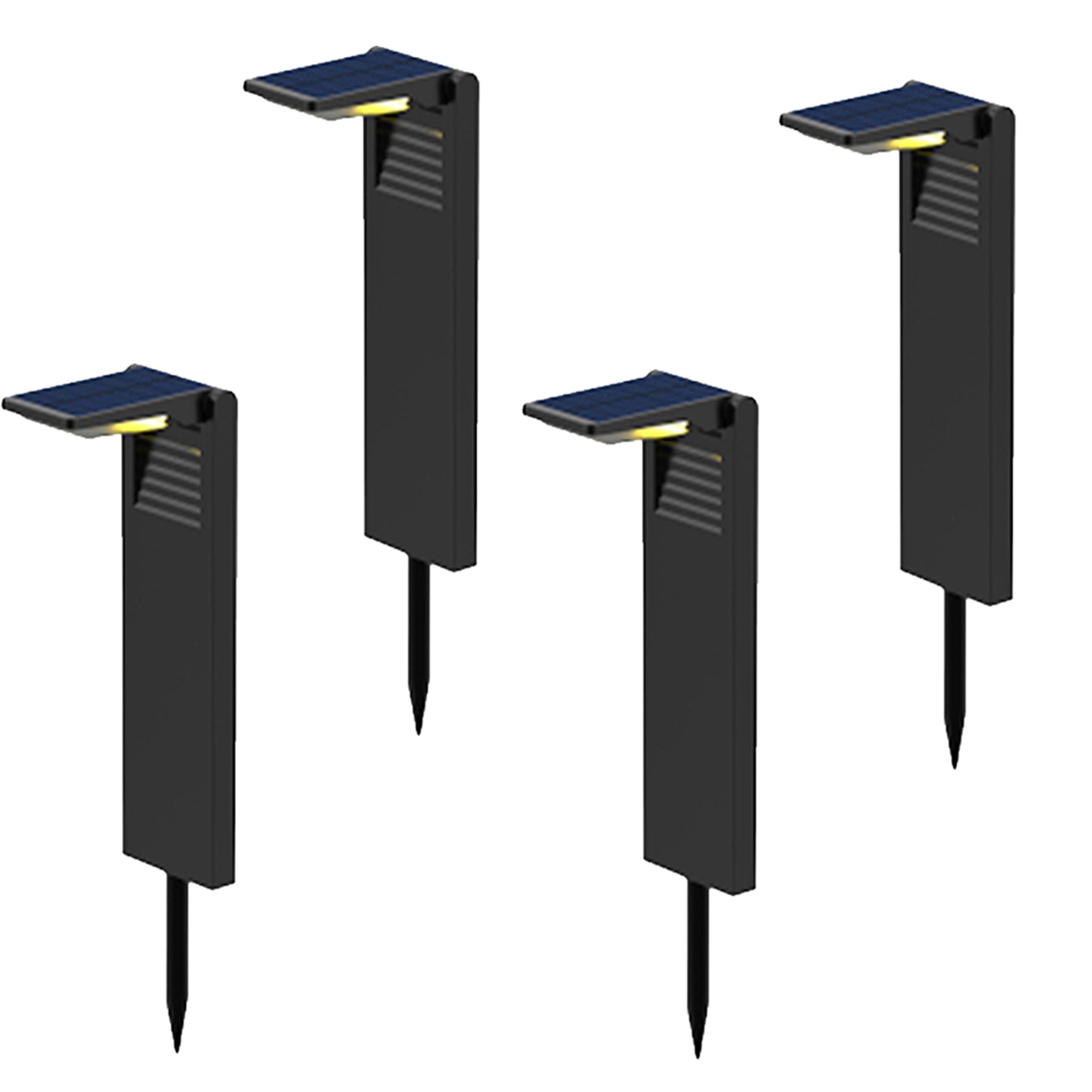 Lot de 4 balises solaires à planter LED blanc froid OSTRY H41cm Lumière Extérieur, Eclairage Solaire pour Jardin Chemin