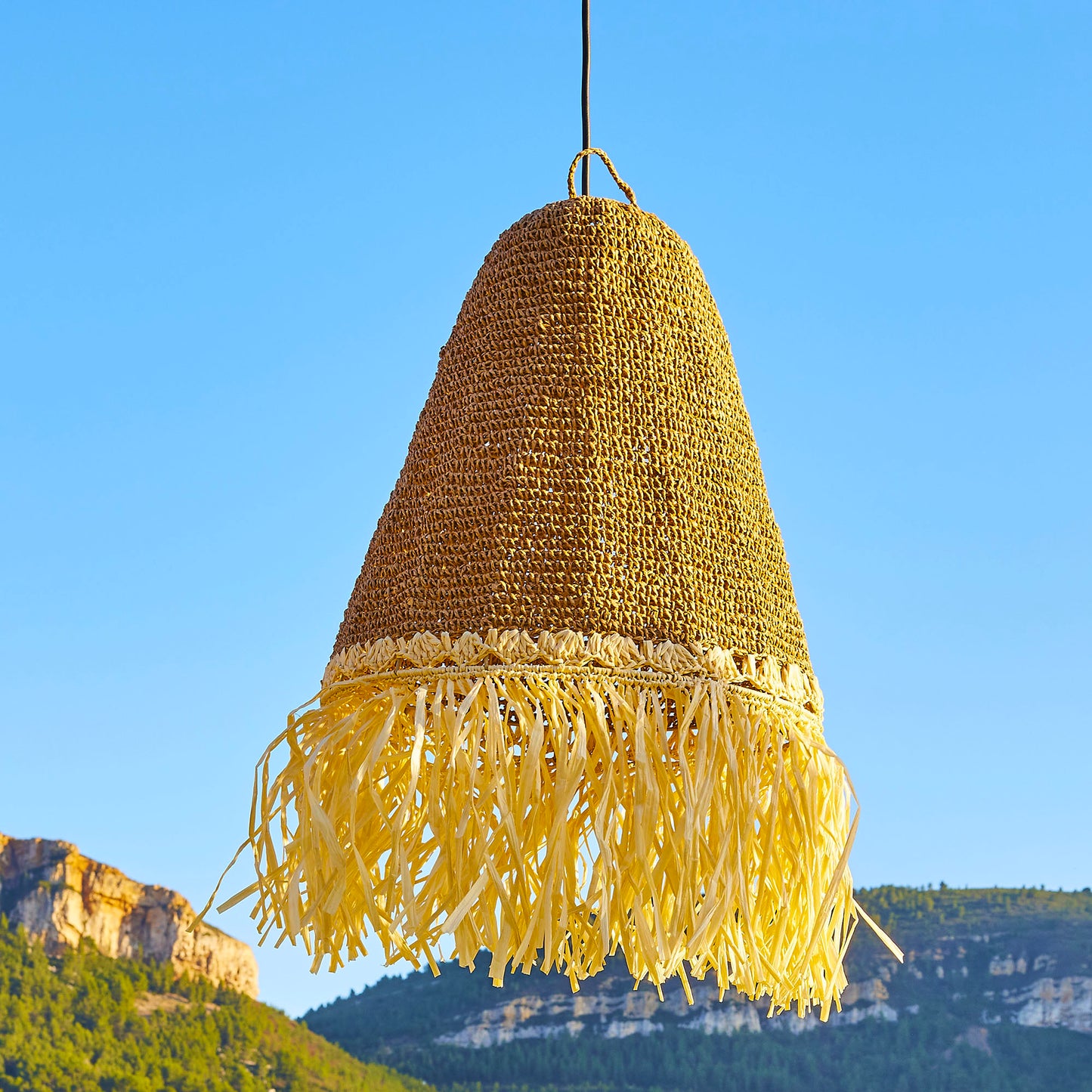 Abat jour naturel PALOMA INDOOR en herbe marine style bohème H45cm pour monture électrique E27