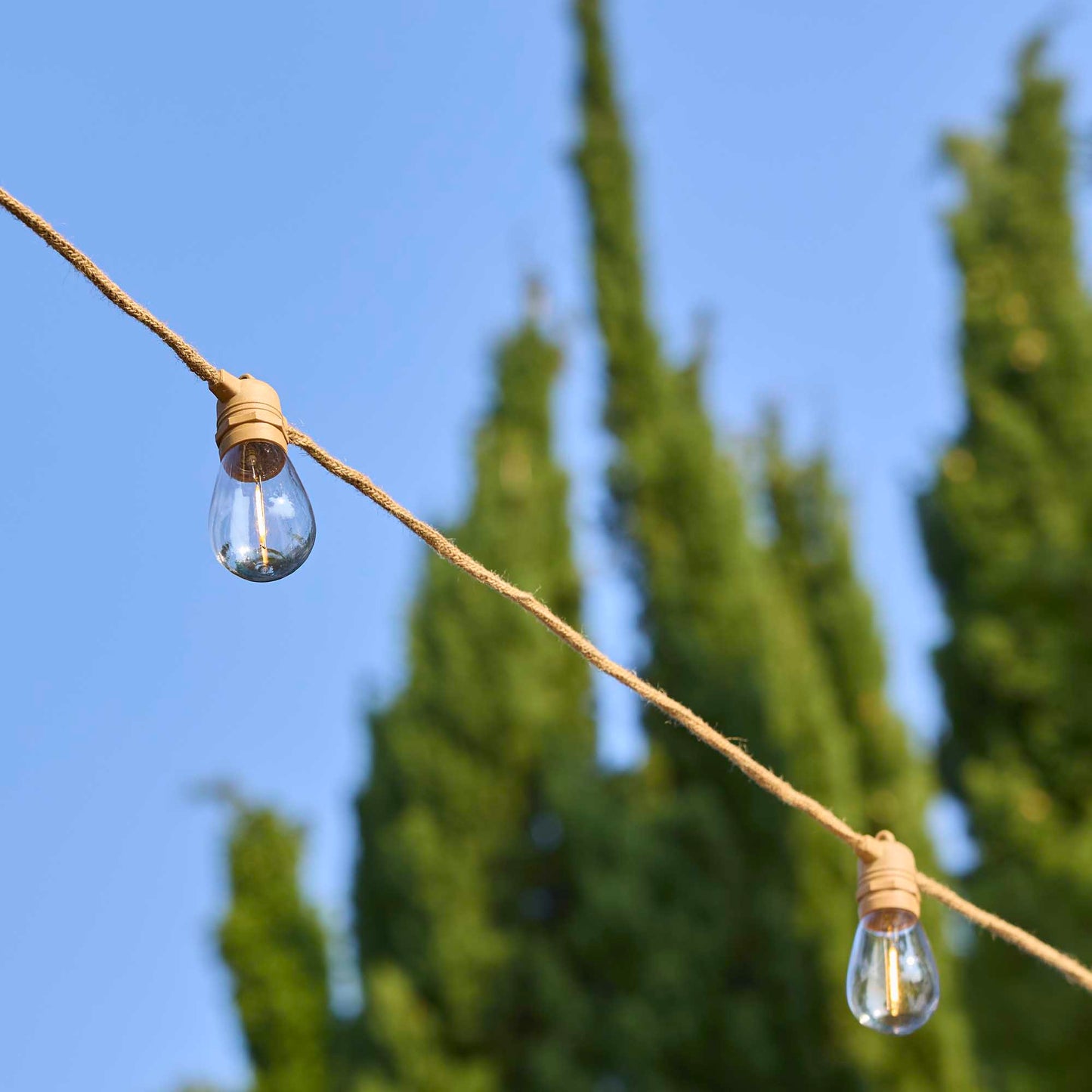 Guirlande lumineuse solaire corde 10 ampoules transparentes LED blanc chaud FANTASY CORD SOLAR 8m