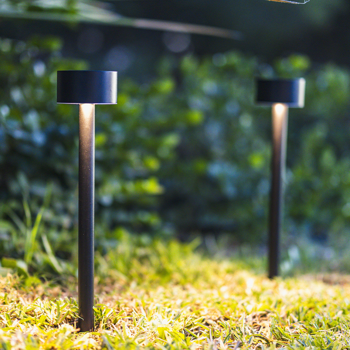 Lot de 2 balises solaires à piquer LED blanc chaud 2x FORTY H 30cm