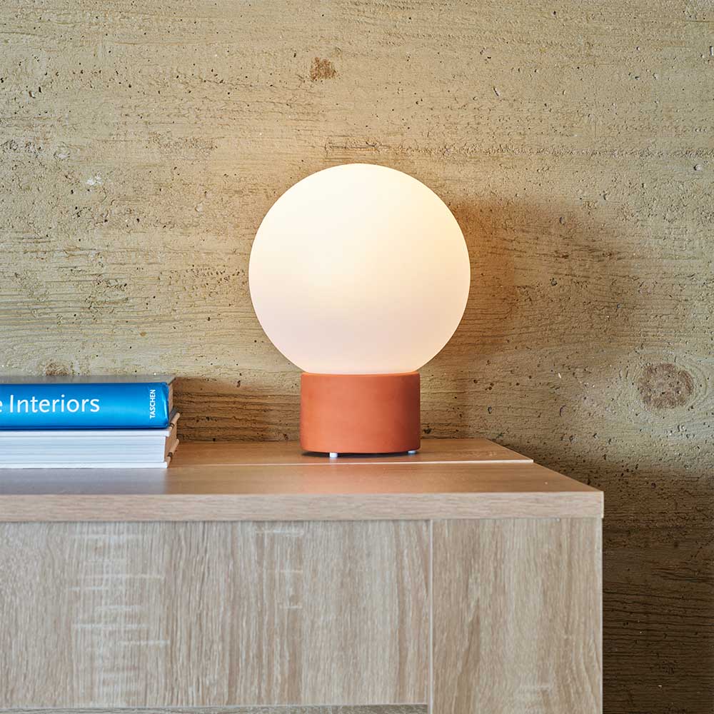 Lampe de table touch pied en terre cuite LED blanc chaud/dimmable TERRA TERRE CUITE H25cm