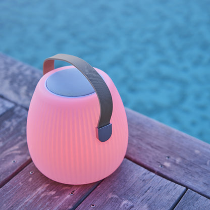 Mini baladeuse musicale bluetooth sans fil LED blanc/multicolore dimmable MINI MAY PLAY H23cm avec télécommande