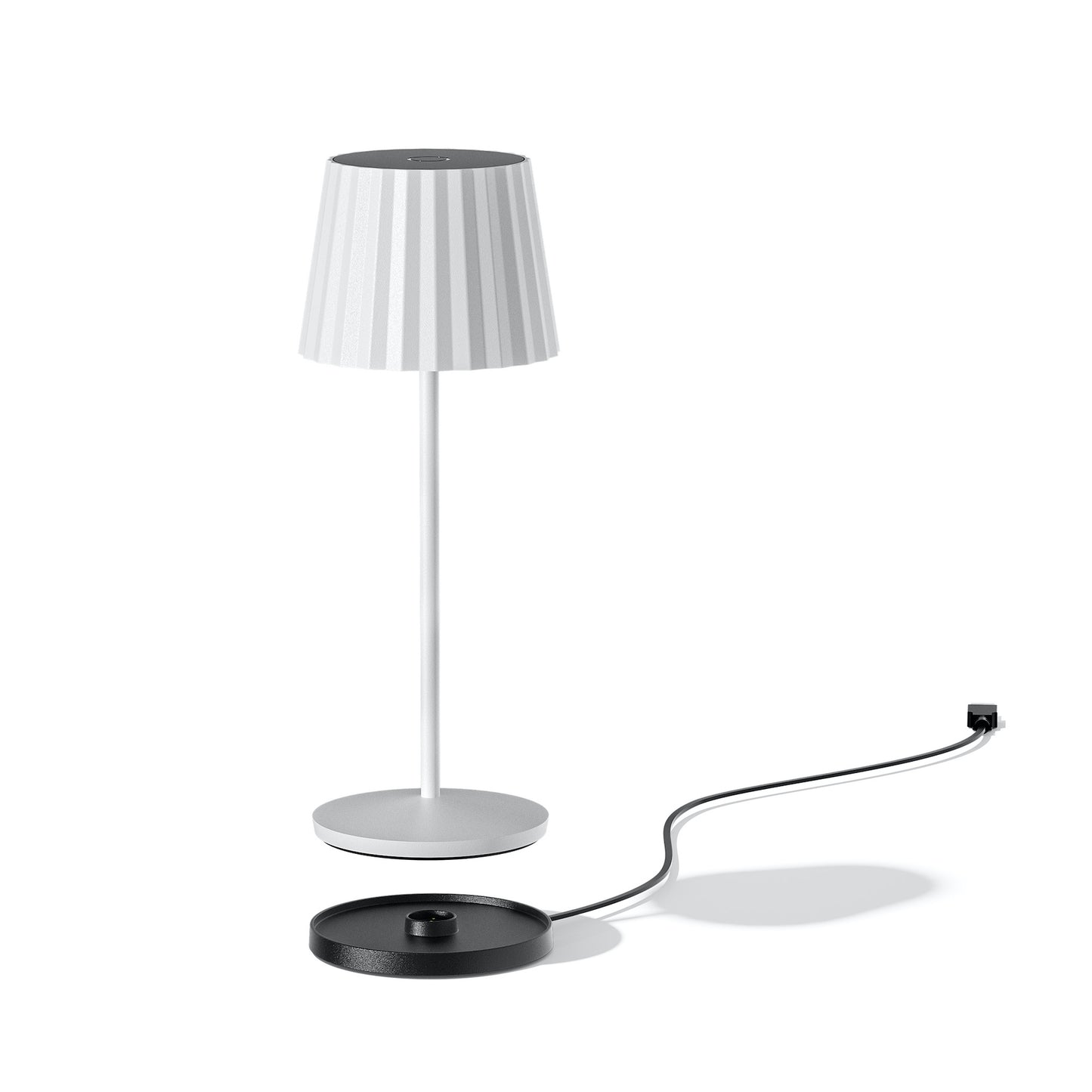 Lampe de table sans fil LED blanc chaud ABBY WHITE H30cm