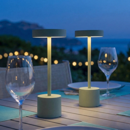 Lot de 2 lampes de table sans fil touch en aluminium vert olive mat LED ROBY OLIVE H30cm