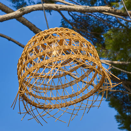 Lot de 2 suspensions sur secteur pour l'extérieur 2X HAWAII LONG OUTDOOR CABLE en poly rotin style bohème 5m de longueur de câble