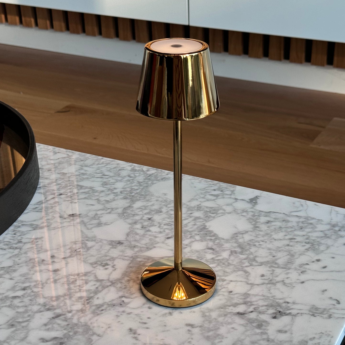 Lampe de table sans fil LED blanc chaud dimmable EMILY H25cm, Gold