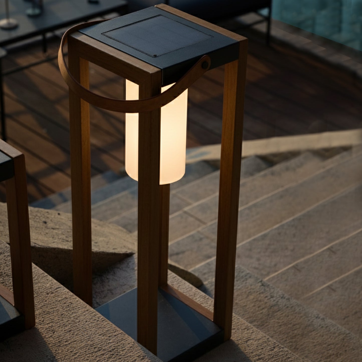 Lanterne Solaire Nomade LED Blanc SERAPHINA TALL - H50cm, Éclairage Autonome et Élégant, Idéal pour Terrasse, Jardin, Balcon et Décoration Extérieure