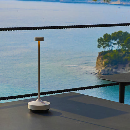 Lampe de table sans fil blanc touch LED blanc chaud RUBY WHITE H25 cm