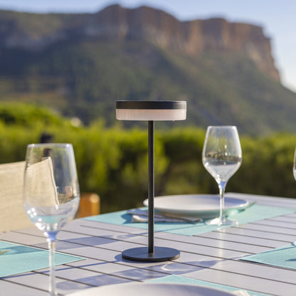 Lot de 2 lampes de table solaires et USB noires LED blanc chaud dimmable 2x VIVIA MINI SOLAR H27cm