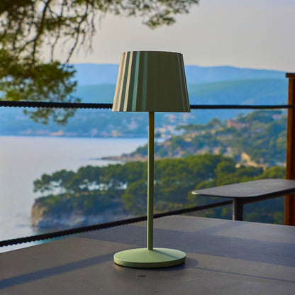 Lampe de table touch sans fil en aluminium vert LED ABBY OLIVE blanc dimmable H29cm