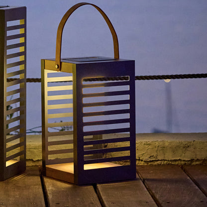 Lanterne solaire décorative avec base LED solaire rechargeable LED blanc chaud FERIAN SMALL H35cm