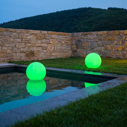 Lot de 2 Boules lumineuses solaire flottante à piquer ou à poser LED blanc/multicolore SOLSTY ∅30cm