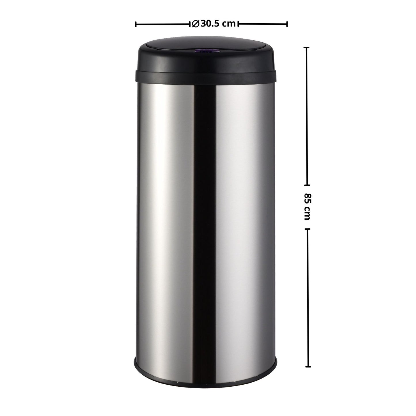 Poubelle de cuisine automatique 50L ARTIC SILVER grande capacité en INOX brossé avec cerclage