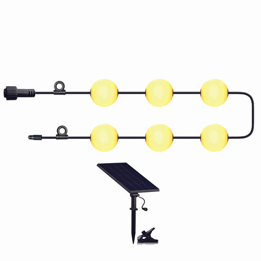 Guirlande lumineuse solaire d'extérieur 6 boules Ampoule LED BOLLY LIGHT SOLAR 5,5m avec crochet