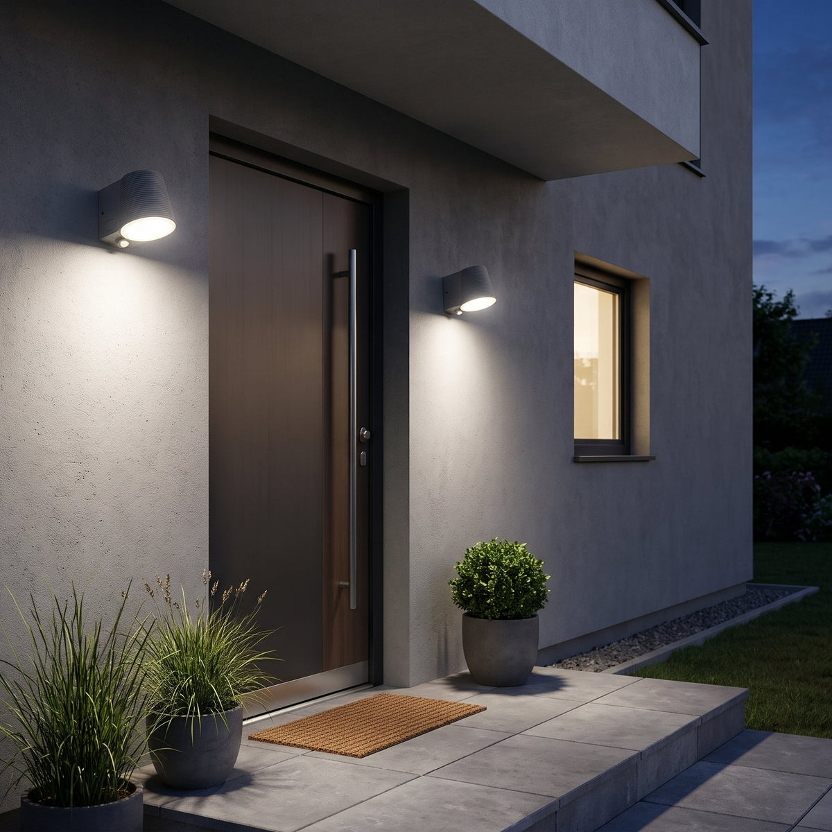 Lot de 2 appliques murales solaires puissantes LED blanc 1000 lumens avec détecteur de mouvement IP65 2x SOLINE WALL