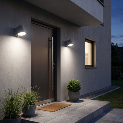 Lot de 2 appliques murales solaires puissantes LED blanc 1000 lumens avec détecteur de mouvement IP65 2x SOLINE WALL