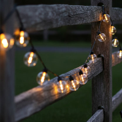 Lot de 2 guirlandes lumineuses solaires 25 ampoules BESTY LIGHT LED blanc chaud dimmable 20m