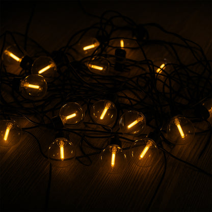 Guirlande lumineuse solaire 25 ampoules BESTY LIGHT LED blanc chaud dimmable 20m