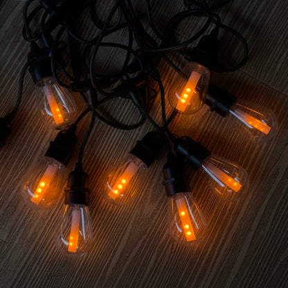 Guirlande lumineuse solaire raccordable 10 ampoules LED blanc chaud effet flamme FLAME STRING LIGHT 8m