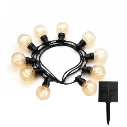 Guirlande lumineuse solaire raccordable 10 ampoules LED blanc chaud dimmable BAMBY LIGHT 8m