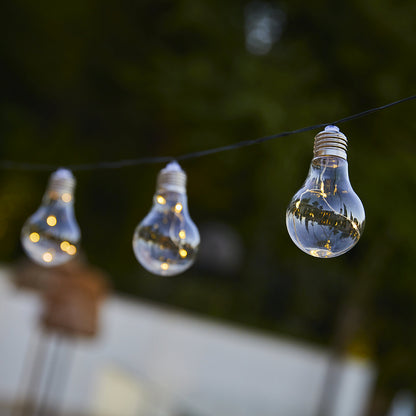 Lot de 2 guirlandes lumineuses solaires 10 globes effet étoilé micro LED blanc chaud 2x FANTASY STAR SOLAR 8m