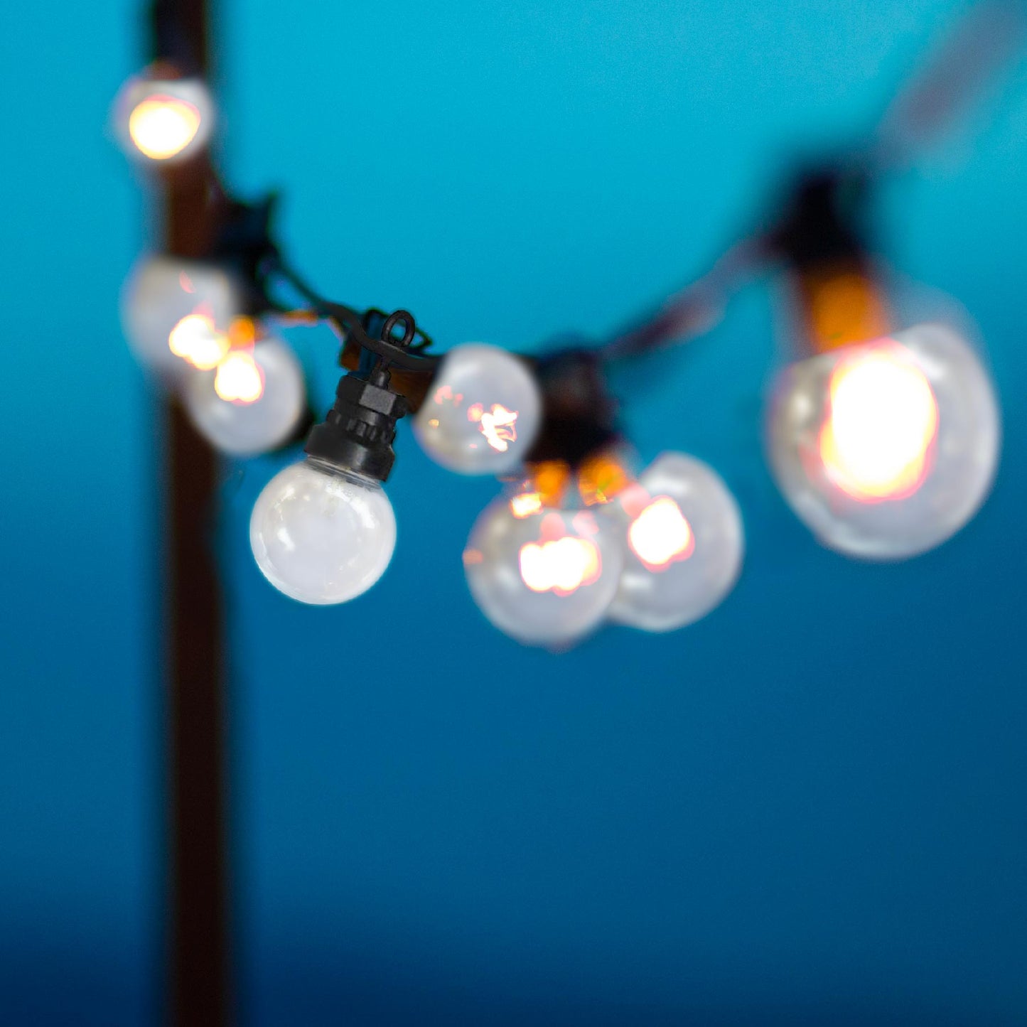 Guirlande lumineuse solaire raccordable 20 globes transparents LED blanc chaud PARTY CLEAR SOLAR 20 9m 13 modes