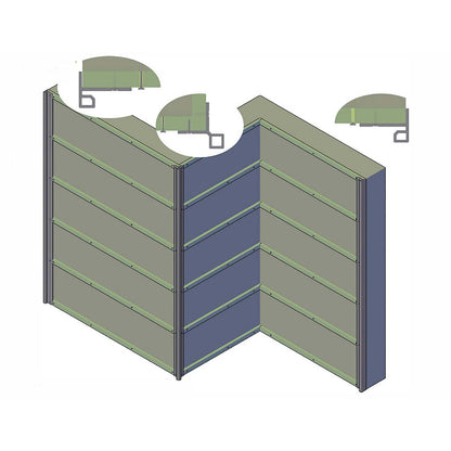 Lot de 4 lames de bardage bois composite 250x17x2.6cm couleur bois - 1,7 m2