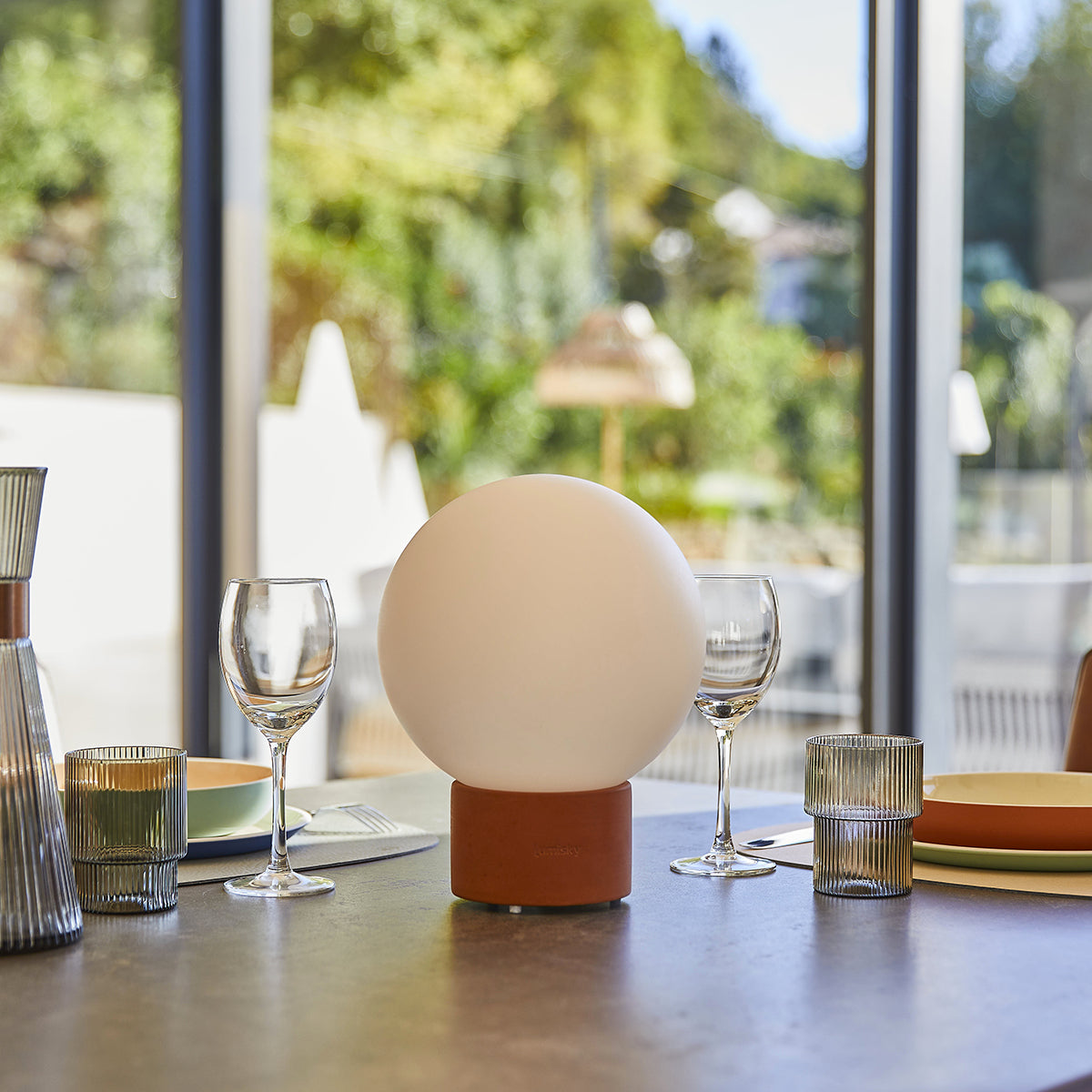 Lampe de table touch pied en terre cuite LED blanc chaud/dimmable TERRA TERRE CUITE  H25cm