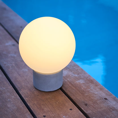 Lampe de table touch pied en béton gris LED blanc chaud/dimmable TERRA CONCRETE  H25cm