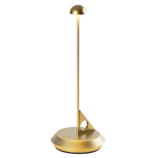 Lampe de table sans fil minimaliste en aluminium doré LED blanc chaud dimmable LUME GOLD H29 cm
