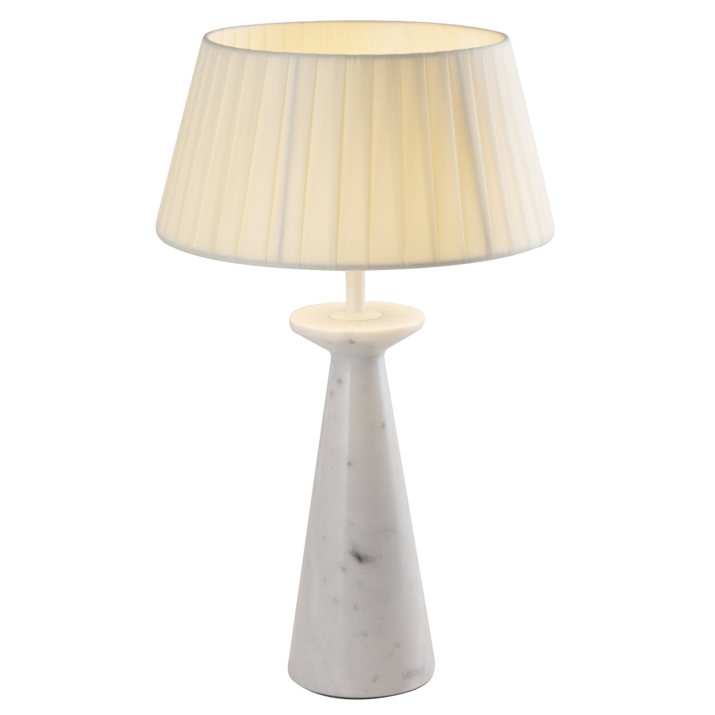 Lampe de table d'intérieur en marbre blanc avec ampoule LED rechargeable blanc chaud dimmable KONI WHITE MARBLE H35 cm