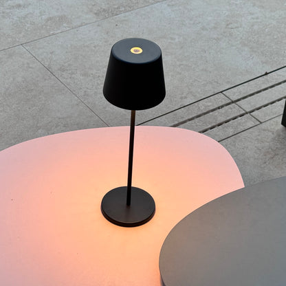 Lot de 6 lampes de table touch sans fil en aluminium KELLY BLACK LED blanc dimmable H38 cm avec plateau de chargement