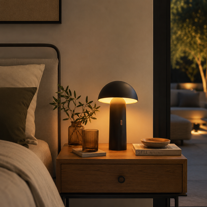 Lampe de table sans fil tête orientable LED blanc chaud TOD BLACK H28cm