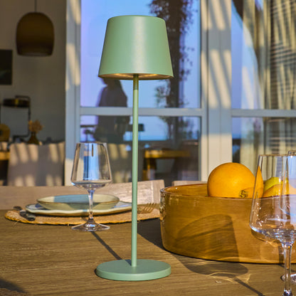 Lampe de table touch sans fil en aluminium vert KELLY OLIVE  LED blanc dimmable H38cm