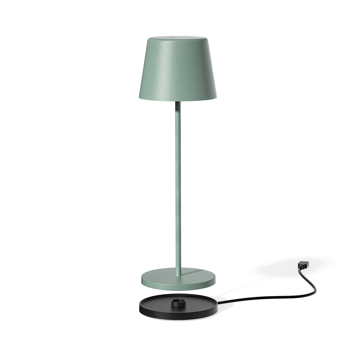 Lampe de table touch sans fil en aluminium vert LED blanc dimmable H38cm
