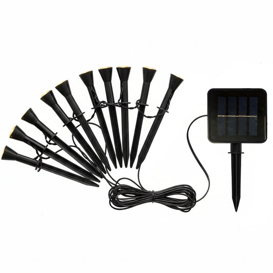 10 spots lumineux solaires STICKY PICK 6m à piquer balisage allée LED blanc chaud