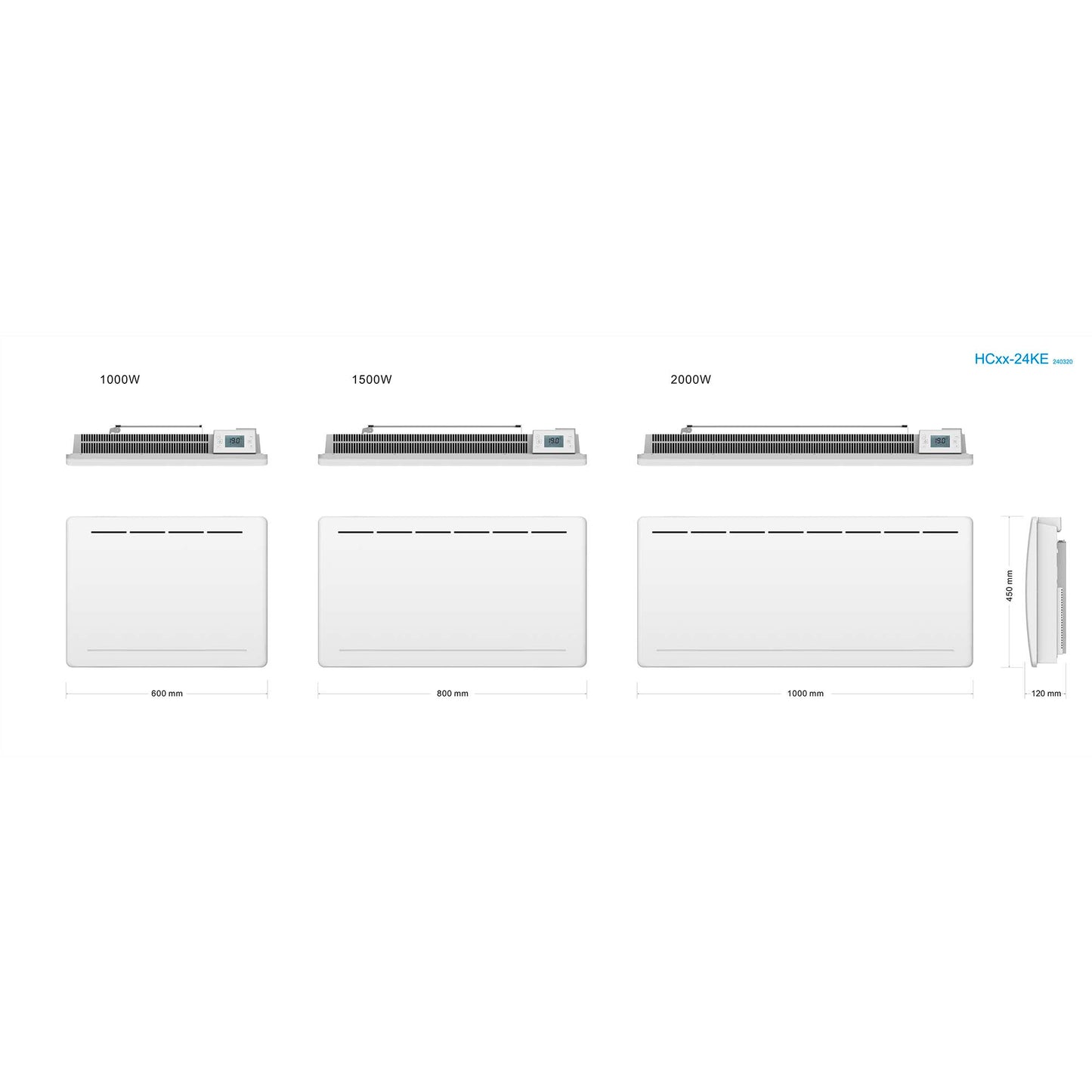 Radiateur électrique à inertie sèche FONTE écran LCD 1000W TANA