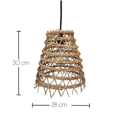 Suspension sur secteur pour l'extérieur ZAKARI OUTDOOR CABLE en fibre de palmier dattier naturelle bohème 5m de longueur de câble