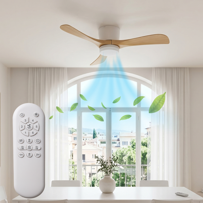 Grand Ventilateur de Plafond ALIYA 132cm avec Éclairage LED 20W Intégré Ventilateur Silencieux pour Grand Salon Séjour et Loft Moteur DC 30W Basse Consommation Réversible Mode Été Hiver avec Télécommande Plafonnier XL 2100 Lumens Blanc et Effet Bois