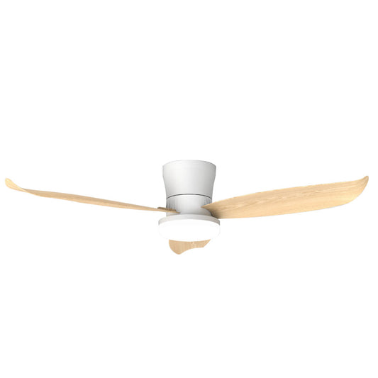 Ventilateur de Plafond BOREAL 107cm avec Éclairage LED 30W Intégré Grand Ventilateur Silencieux 58dB pour Salon Chambre Salle à Manger Moteur DC 30W Basse Consommation Réversible Mode Été Hiver avec Télécommande 2100 Lumens Blanc et Bois