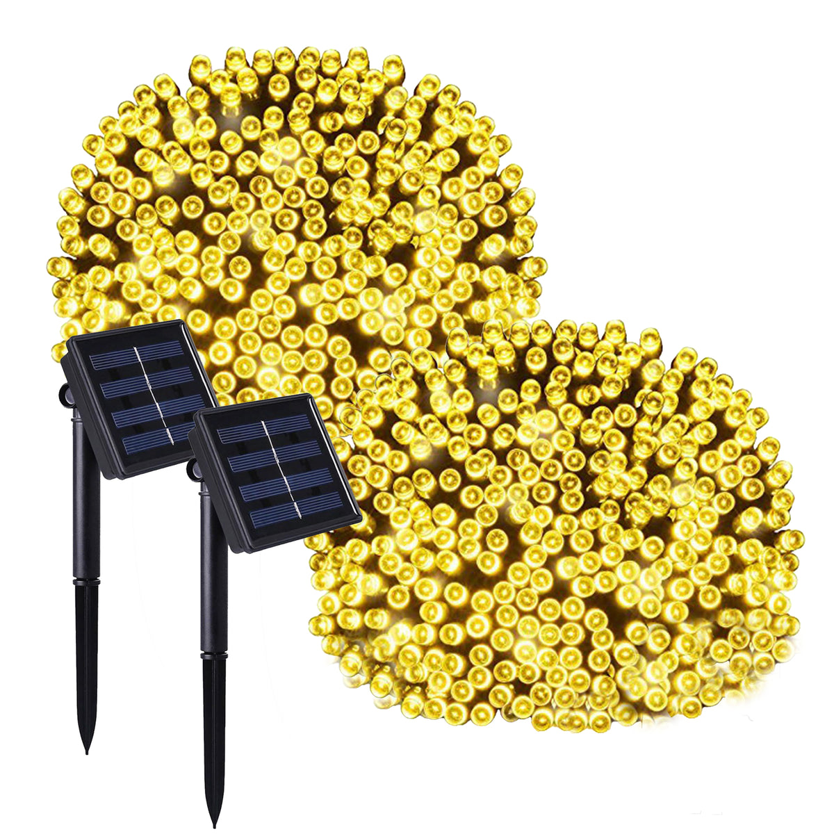 Lot de 2 guirlandes lumineuses solaires 400 LED blanc chaud 8 modes détecteur crépusculaire 2x YOGY SOLAR WARM 400 33.9m