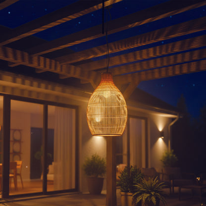 Suspension sur secteur pour l'extérieur HOLIDAY OUTDOOR CABLE en poly rotin style bohème 5m de longueur de câble