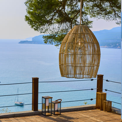 Abat jour naturel AVILA en rotin style bohème H60cm pour monture électrique E27