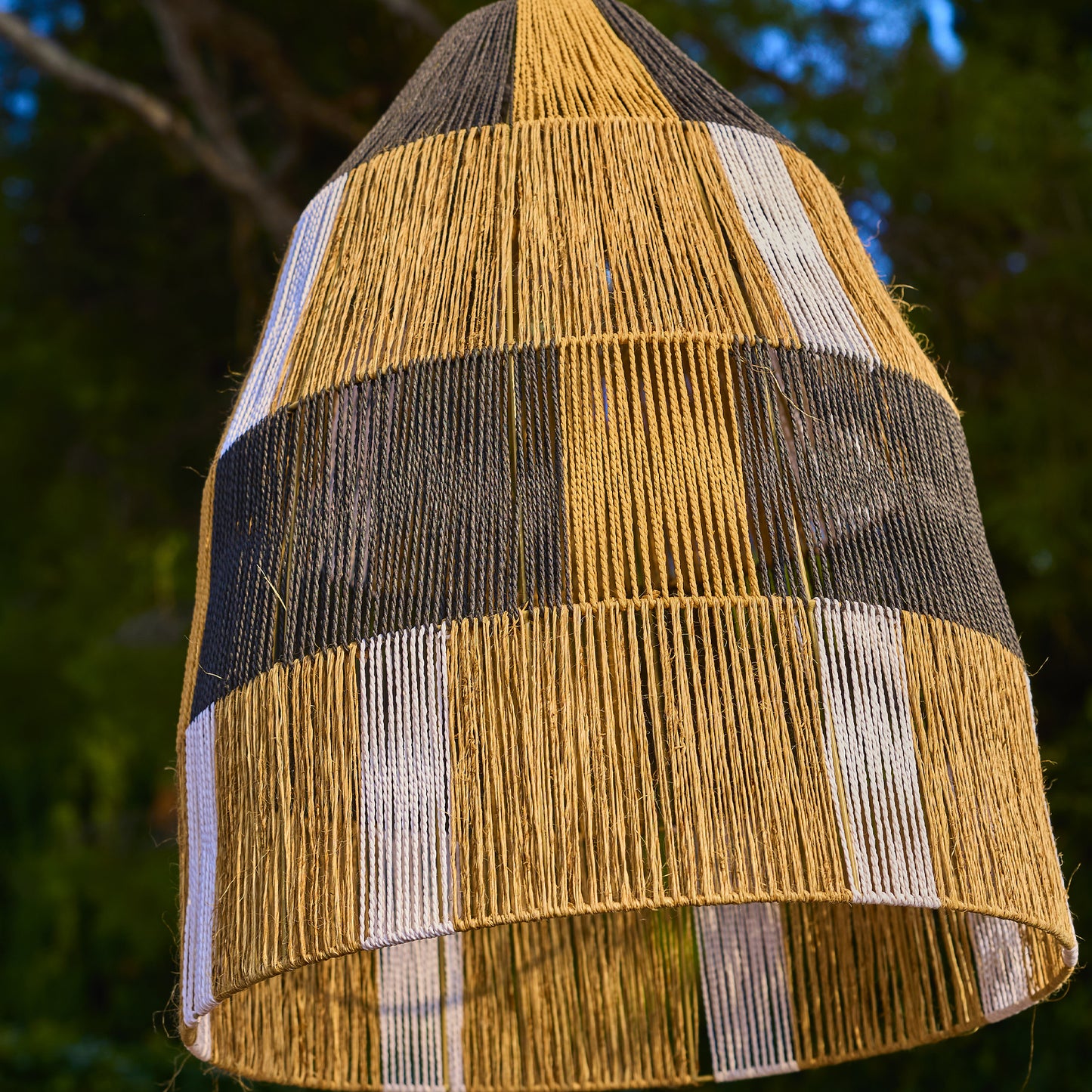 Suspension sur secteur pour l'extérieur ZAHARA OUTDOOR CABLE en corde naturelle style bohème 5m de longueur de câble