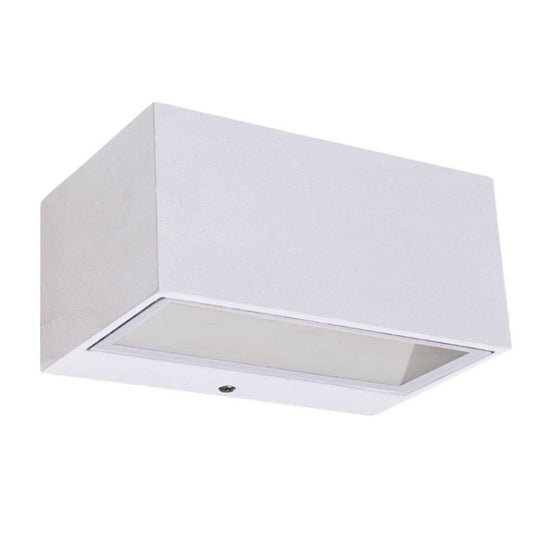 Applique murale d'extérieur sur secteur bidirectionnelle GEMINI WHITE aluminium blanc LED blanc H6,5cm