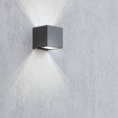 Applique murale d'extérieur sur secteur GEMINI CUBE GREY aluminium gris LED blanc H8,8cm
