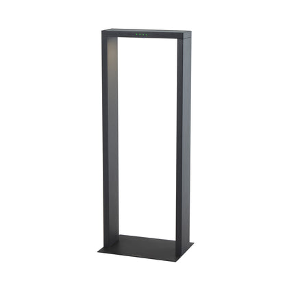 Borne solaire noire en aluminium LED puissant blanc chaud AXIS MAXI H65cm