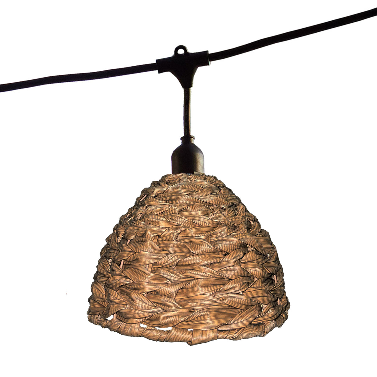 Lot de 2 guirlandes lumineuses extérieur connectables 14 abat-jour cloche marron style rétro ampoules E27 LED blanc chaud 2x MELLOW LIGHT 10m
