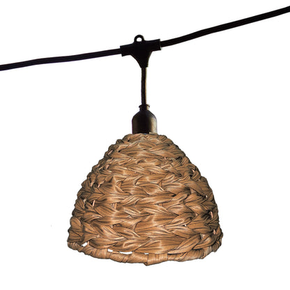 Lot de 2 guirlandes lumineuses extérieur connectables 14 abat-jour cloche marron style rétro ampoules E27 LED blanc chaud 2x MELLOW LIGHT 10m